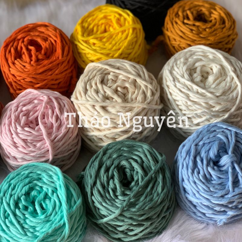 0.5kg Dây thừng se macrame sợi 1 xoắn -3mm. Nhiều màu sắc