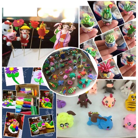 Đất Sét Nhật Làm Slime, Đất Sét Siêu Nhẹ Tự Khô Loại 100g, 50g