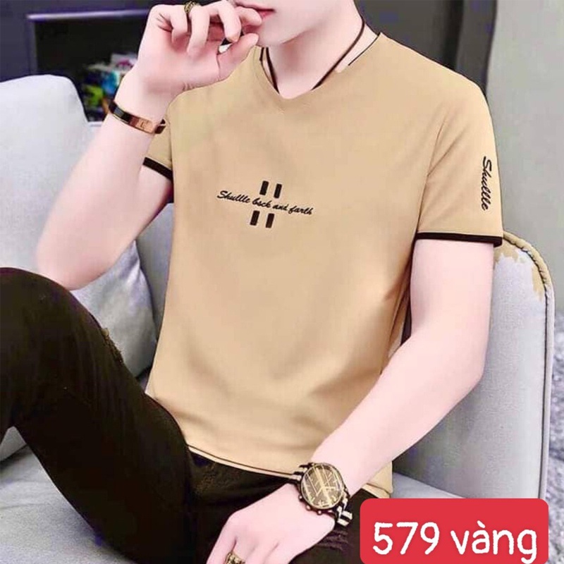 Áo thun nam cổ tim tay ngắn dáng ôm body Mã Áo NA579