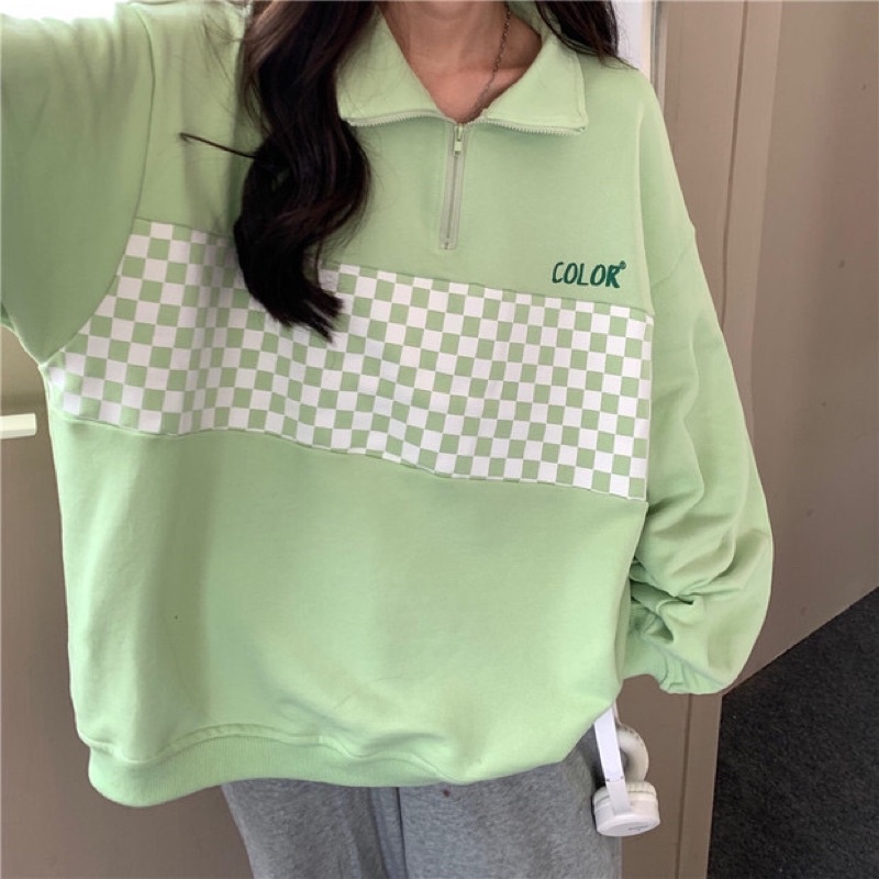 🔺Áo phông nữ có cổ hàng cao cấp form rộng kẻ caro | BigBuy360 - bigbuy360.vn