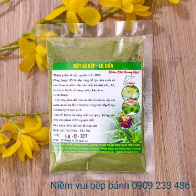 Bột lá nếp dứa 50g - bột tạo màu xanh