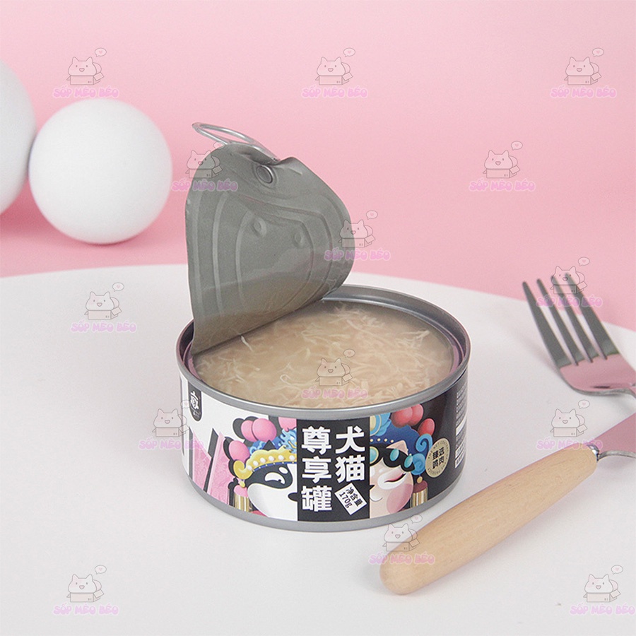 Pate lon nước cốt kèm thịt gà sợi Chuangyu 170gr, 85gr cho Cún Mèo
