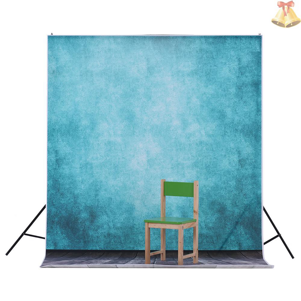 ONE Andoer 1.5 * 3m/4.9 * 9.8ft Video Studio Photo Backdrop Background Digital Printed Blue Classic Wall Wooden Floor Pattern for Teenager Adult Kid Children Portrait Photography