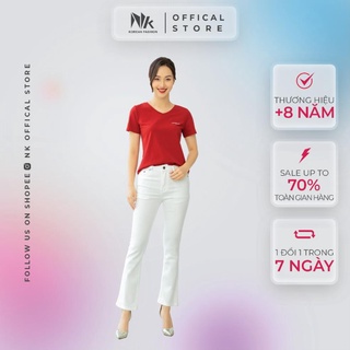 Quần Jeans Nữ Công Sở NK Fashion Ống Loe Cạp Khuy, Chất Liệu Nhập Hàn Cao Cấp, Co Giãn Tốt NKFQU2101007 2022