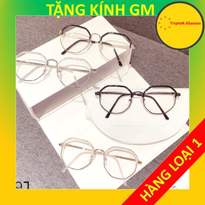 Gọng kính cận B1014 😎 TẶNG KÍNH GM 😎 Kính gọng tròn kim loại - kính chống ánh sáng xanh