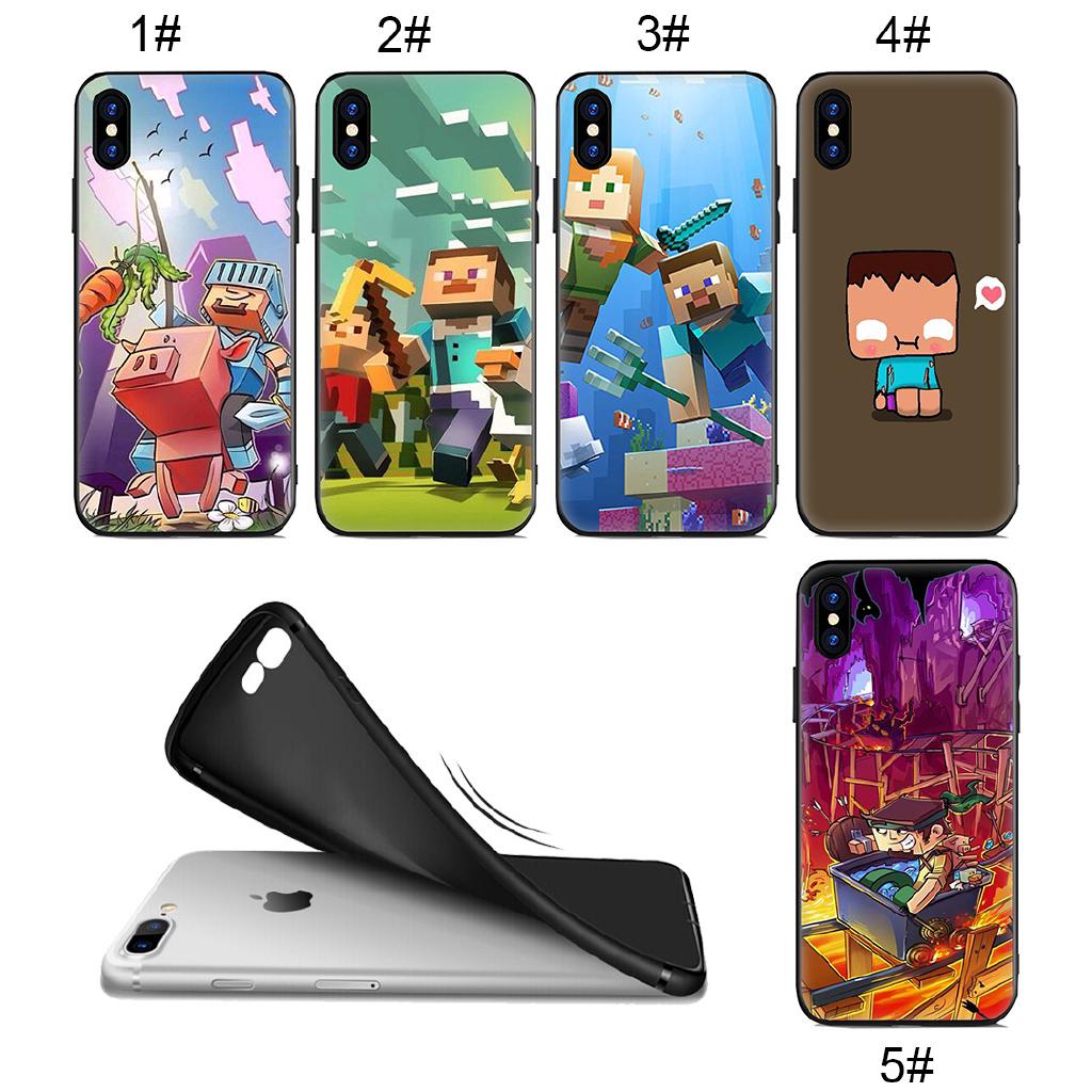 Ốp lưng mềm in hình game minecraft cho phone xs max xr 8 7 plus 6 13 - a1220
