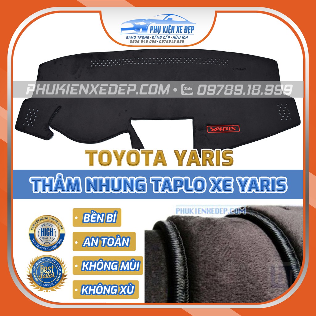 Thảm taplo ô tô lông cừu HÀNG LOẠI I xeToyota YARIS chống nóng có 3 lớp chống Trượt