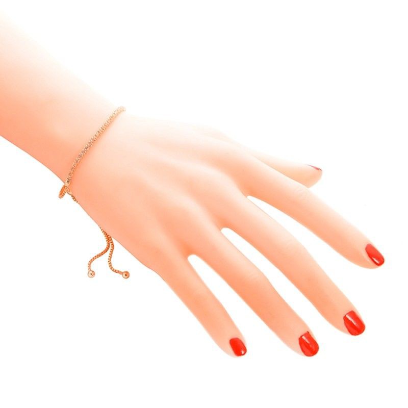 Vòng tay xi vàng hồng đính đá cho nữ