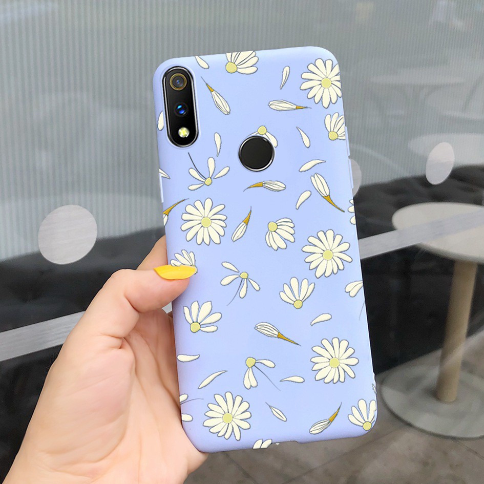 Ốp điện thoại dẻo họa tiết hoa xinh xắn thời trang cho Oppo Realme 3/ 3 Pro Realme3 3i 3pro Rmx1851 Rmx1821 Rmx1827