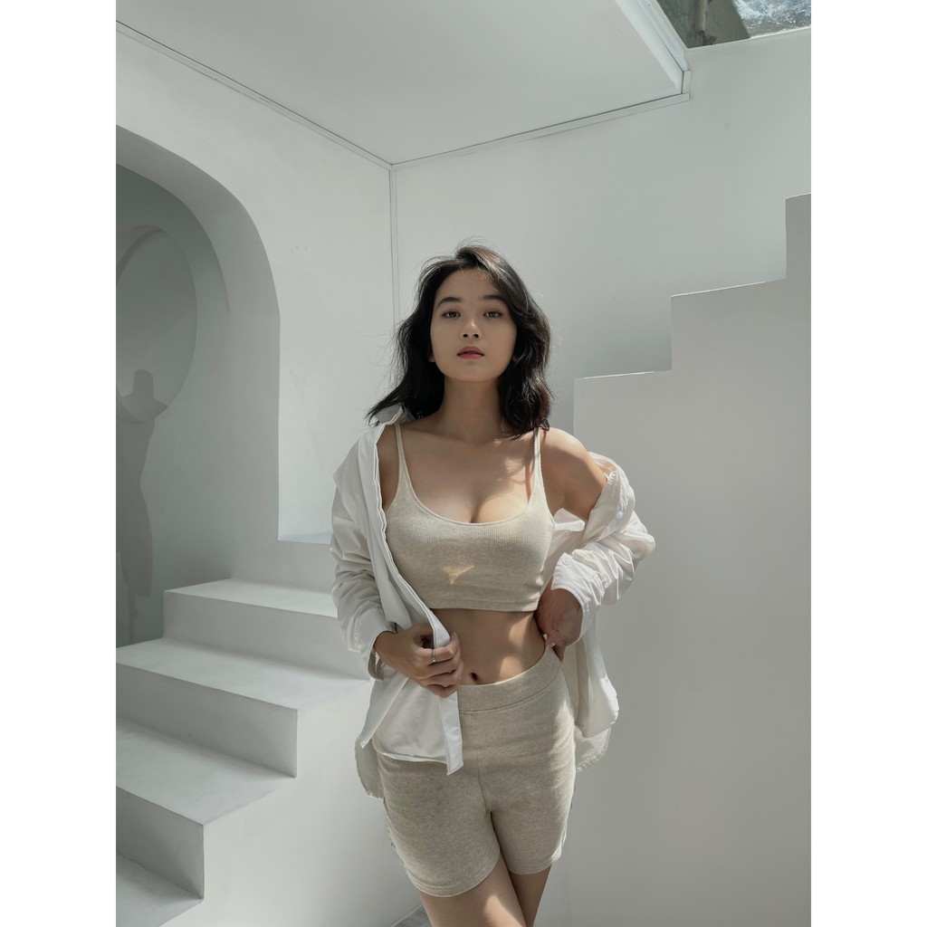 là min - Quần Ngắn Beige Knit Shorts | BigBuy360 - bigbuy360.vn