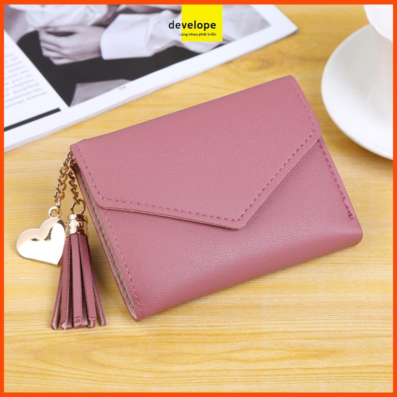 Ví Nữ Mini Ngắn Cầm Tay Dễ Thương Nữ Tính Phong Cách Hàn Quốc PTVI113-DEVELOPE