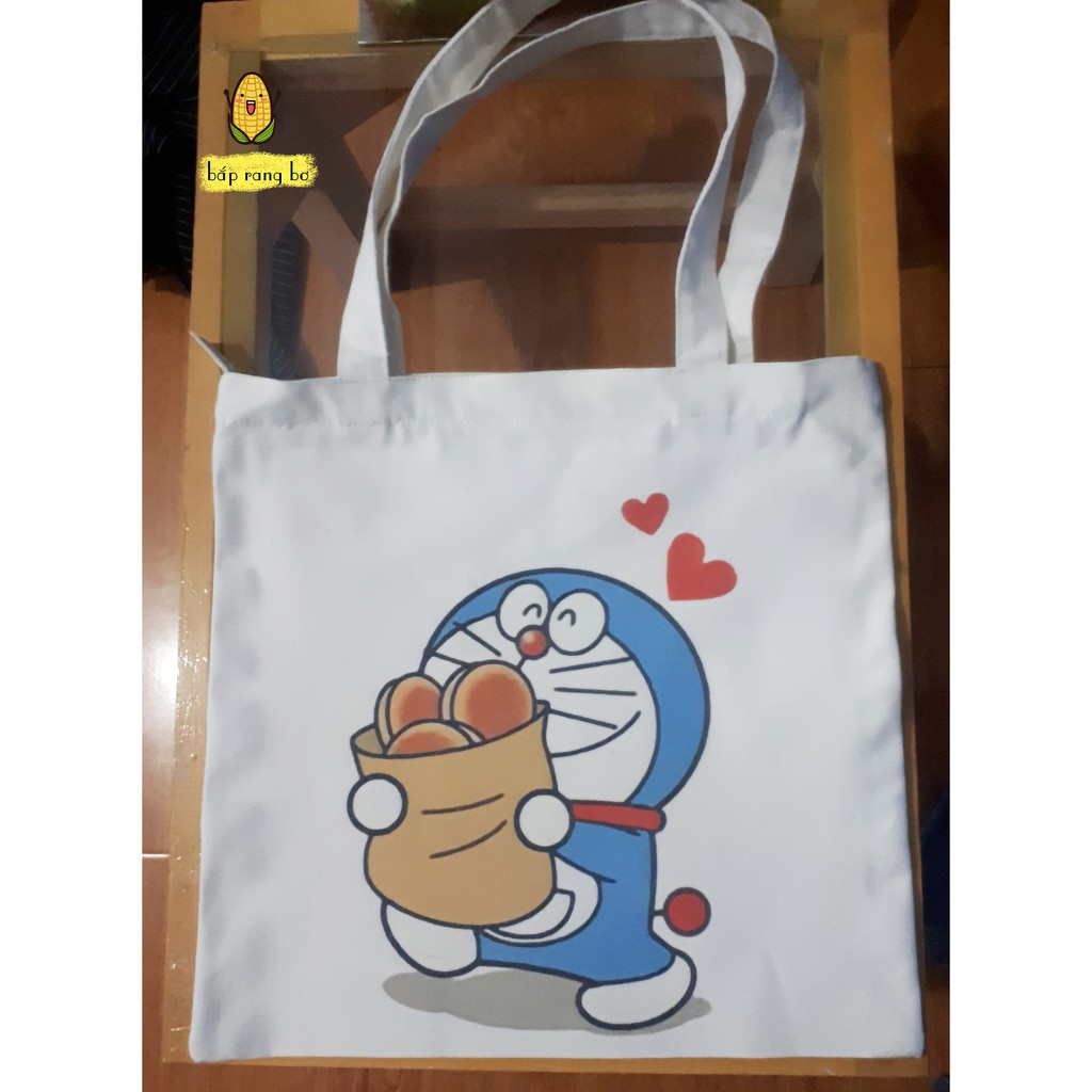 TÚI TOTE MÈO MÁY DORAEMON - VẢI DỆT CANVAS