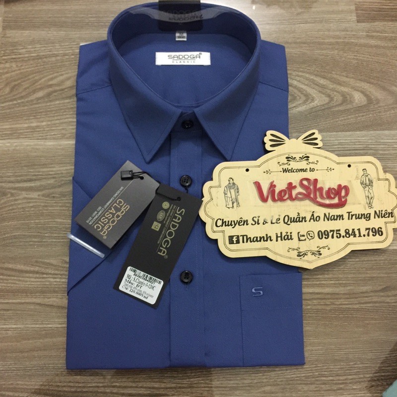Áo sơ mi ngắn tay nam trung niên hàng công ty SADOGA+ẢNH THẬt