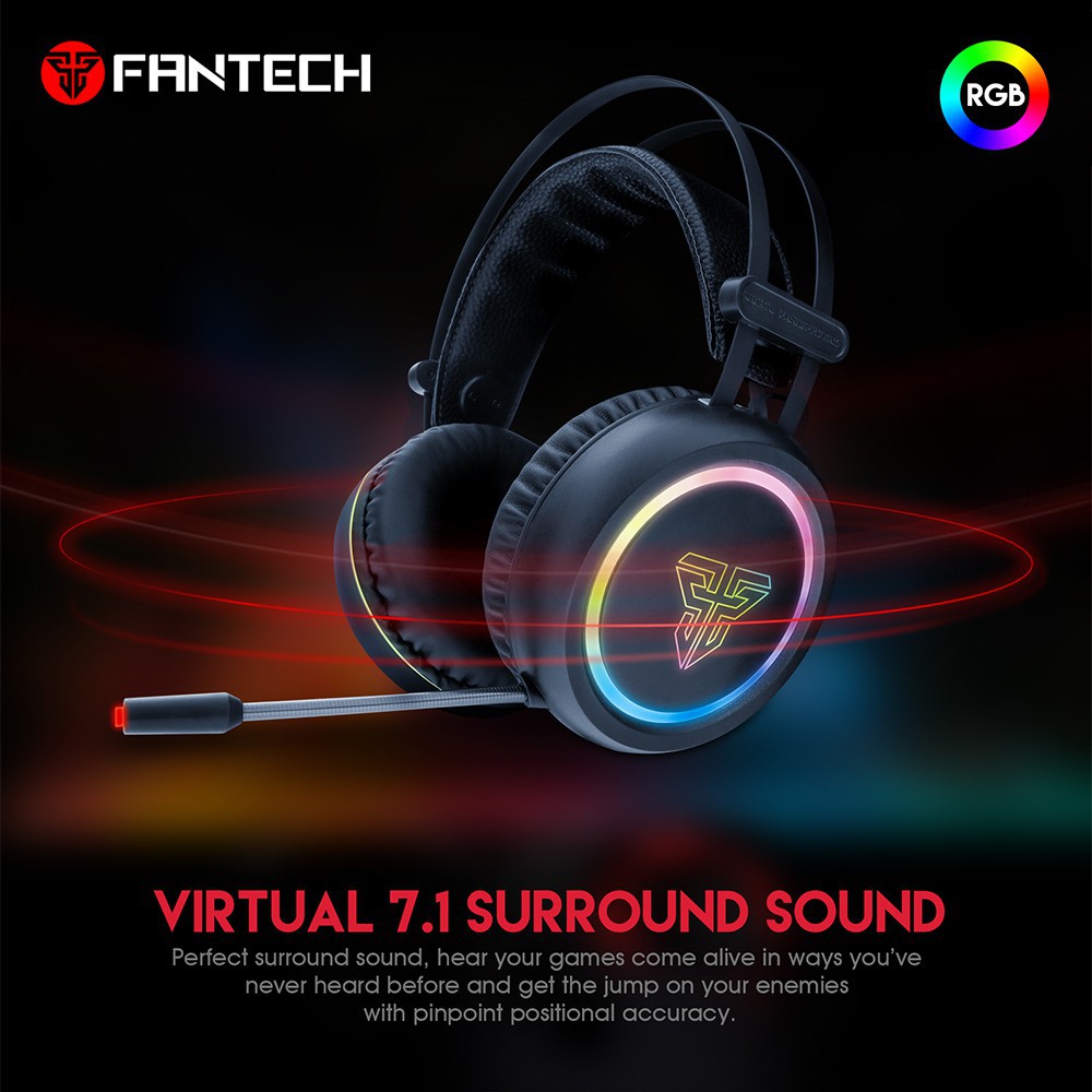 HÀNG CAO CẤP -  Tai Nghe Gaming Chụp Tai Có Dây Fantech HG15 CAPTAIN Chất Lượng Âm Thanh 7.1 LED RGB 16,8 Triệu Màu Mic 