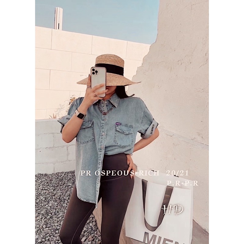 Áo sơmi jean tay chữ | BigBuy360 - bigbuy360.vn