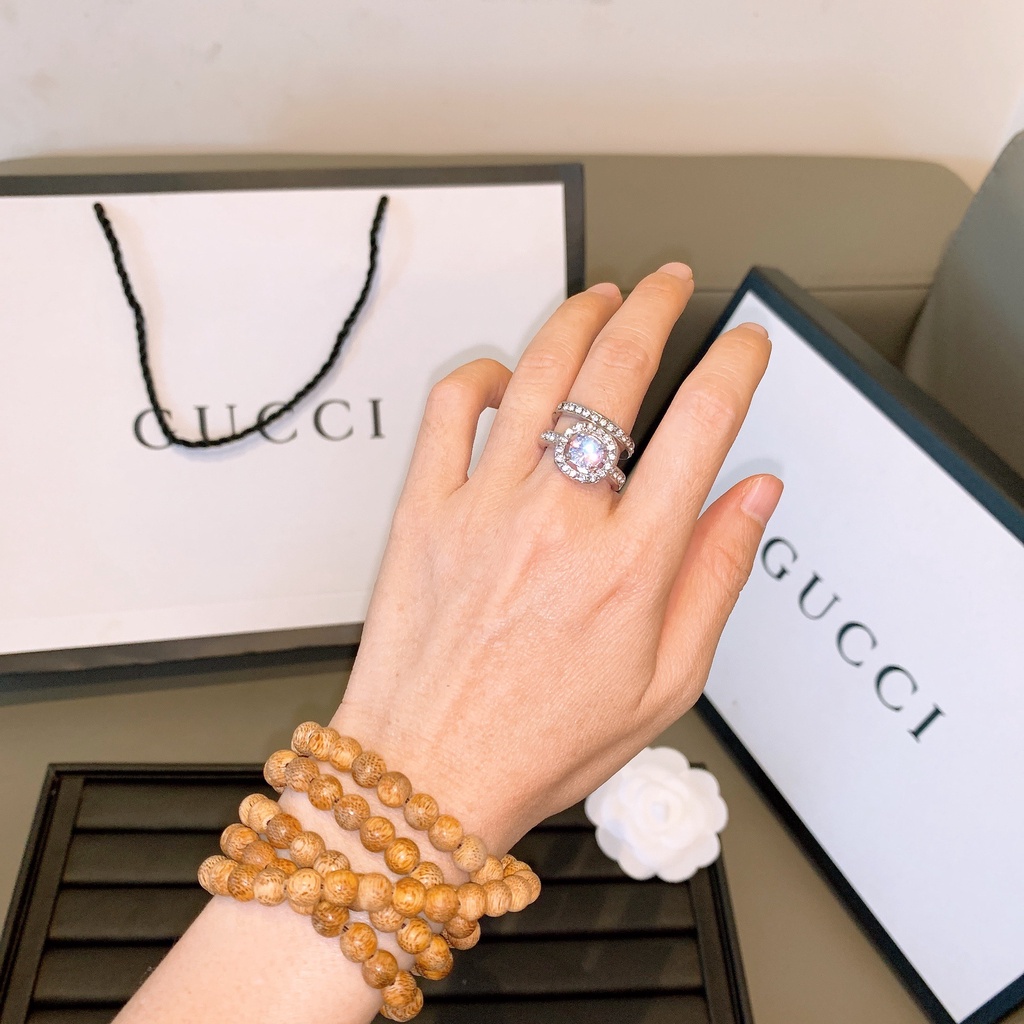 Set 2 nhẫn nữ đính đá cao cấp thanh lịch