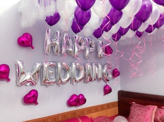 Trang trí phòng cưới tone tím trắng 💜💜💜
