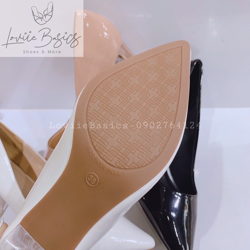 LOVIIE BASICS - GIÀY CAO GÓT 9 PHÂN BÍT MŨI THỜI TRANG CÔNG SỞ - GIÀY CAO GÓT 9CM MŨI NHỌN GÓT TRONG ĐẾ VUÔNG- G210510