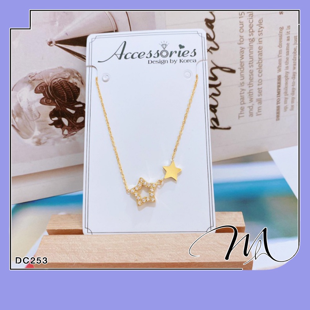 Dây chuyền nữ Titan 2 ngôi sao đính đá cách điệu - Măng's House DC253