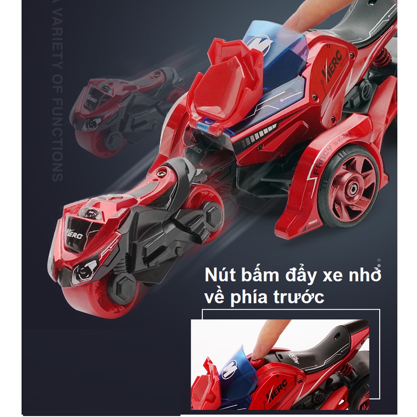 Bộ xe đồ chơi trẻ em mô hình xe mô tô gồm 1 xe lớn và 2 xe nhỏ bằng hợp kim có âm thanh và đèn