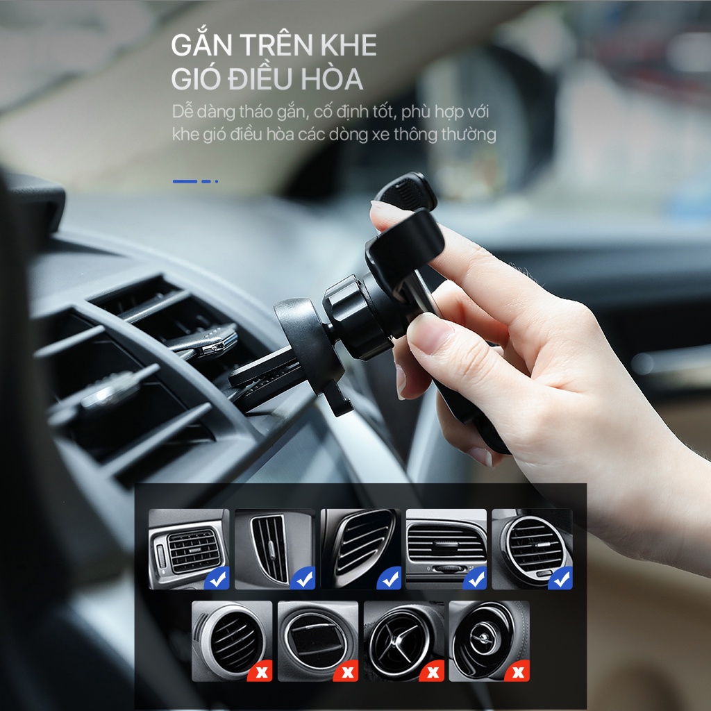Giá Đỡ Điện Thoại Xe Ô Tô VIVAN CHS09 Phù Hợp Điện Thoại 4.0-6.5 inch Xoay 360 Độ Hàng Chính Hãng