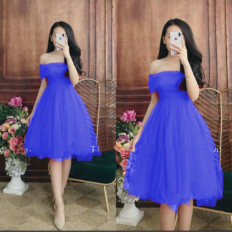 ẢNH VÀ VIDEO THẬT 1000% _ ĐẦM CÔNG CHÚA TRỄ VAI ĐÍNH CƯỜM