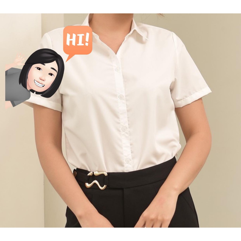 [MÃ CHẠY SỐC ]  Áo sơ mi nữ trắng ngắn tay basic -áo sơ mi cộc tay công sở, dáng suông, hàng xuất khẩu Ảnh thật | BigBuy360 - bigbuy360.vn