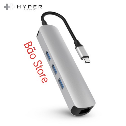 CỔNG CHUYỂN HYPERDRIVE 4K HDMI 6-IN-1 USB-C HUB [ Freeship ] FOR MACBOOK & USB-C DEVICES