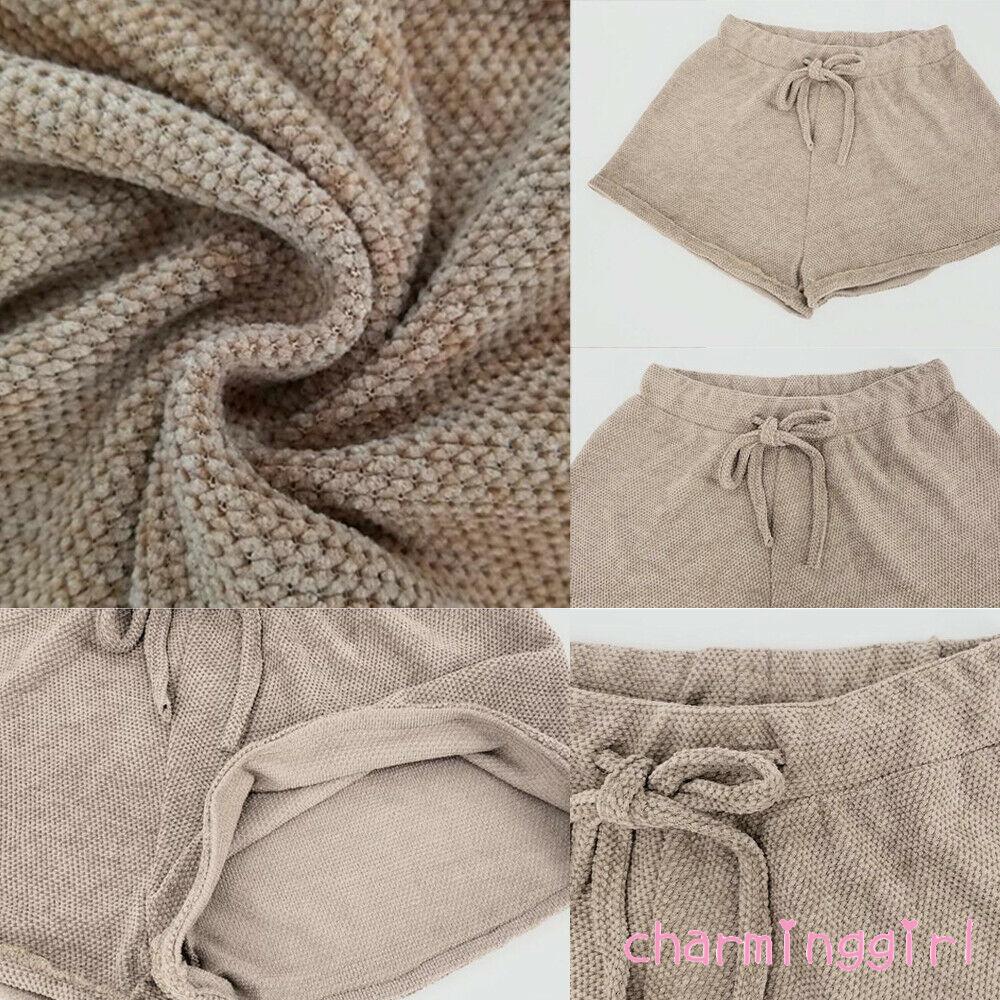 Quần short lưng thun co giãn màu trơn thiết kế rút dây thời trang mùa hè cho nữ