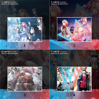 Postcard cao cấp - poster anime darling in the franxx - chiến trận người máy - zero two by v-art