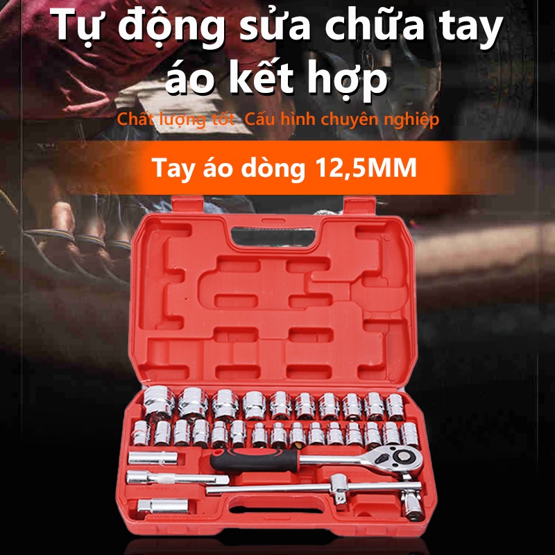 YB04 Bộ khẩu sửa chữa - Bộ dụng cụ 32 chi tiết mở bu lông ốc vít - sửa chữa ô tô xe máy đa năng ba0707818053