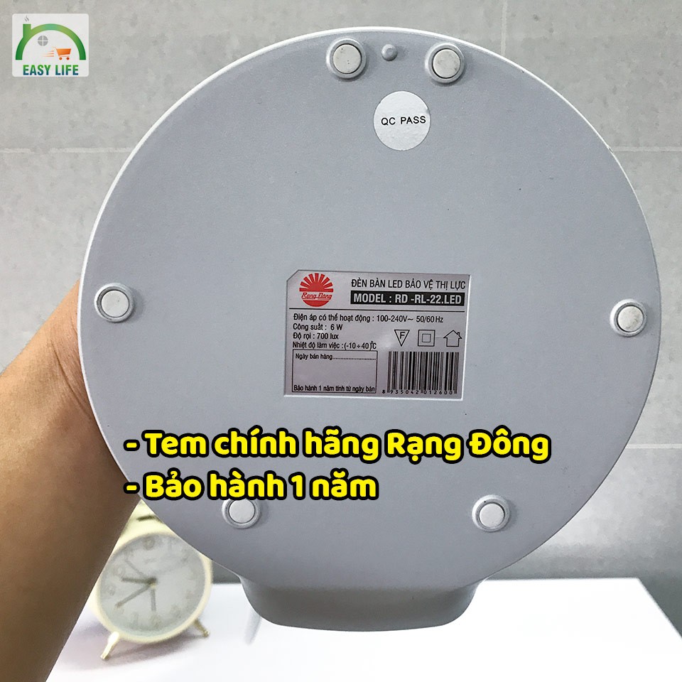 Đèn bàn Rạng Đông cảm ứng cao cấp 3 màu ánh sáng: VÀNG ĐẬM - VÀNG NHẠT - TRẮNG