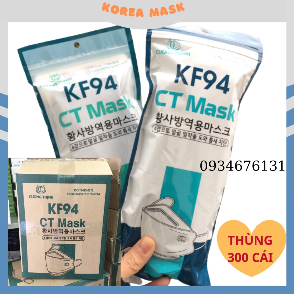 [Sỉ rẻ] Thùng 300 cái Khẩu Trang KF94 CT MASK Công Nghệ Dập Hàn Quốc, Hàng Chính Hãng Công Ty Cường Thịnh (mẫu mới)