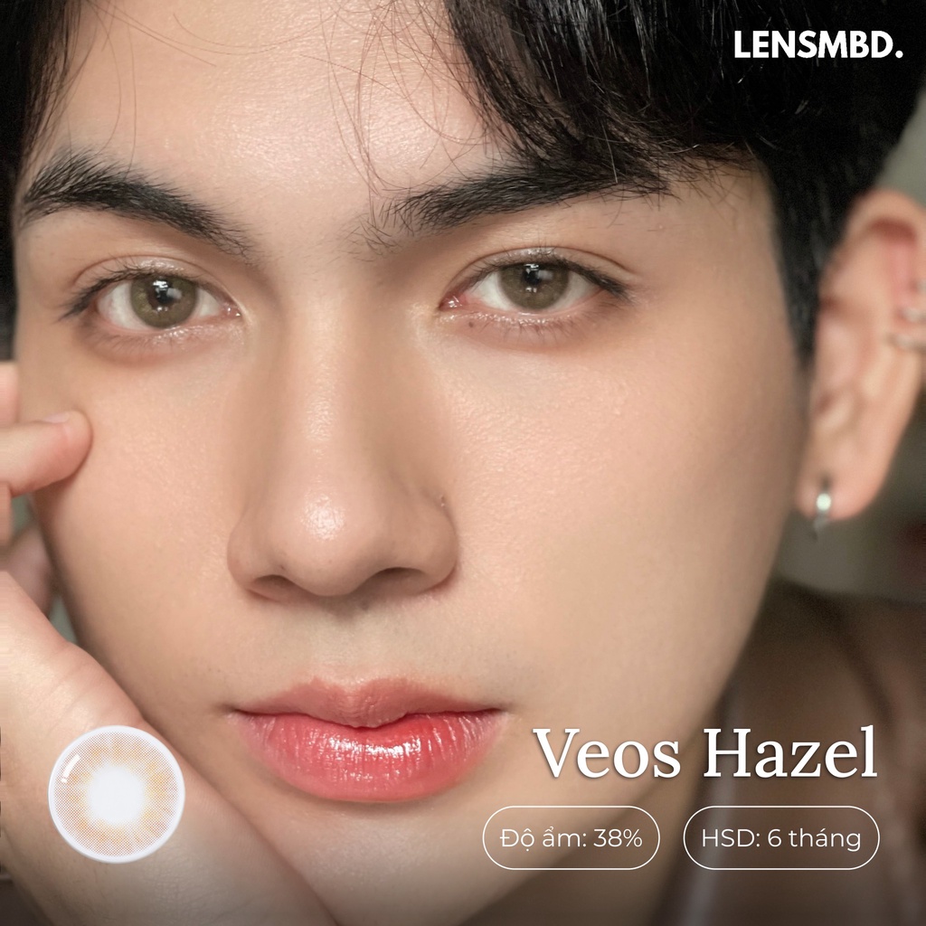 Kính áp tròng LENSMBD màu VEOS BROWN trong veo nâu gỗ trầm ấm UNISEX