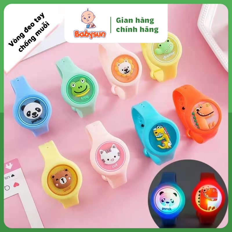 Đồng Hồ Đuổi Muỗi Có Đèn – Vòng Đeo Tay Đuổi Muỗi Tinh Dầu Thực Vật Phát Sáng- Đồ chơi cho bé