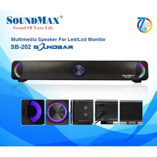 [Chính Hãng SoundMax] Loa Vi Tính Soundbar SB202 Có Led