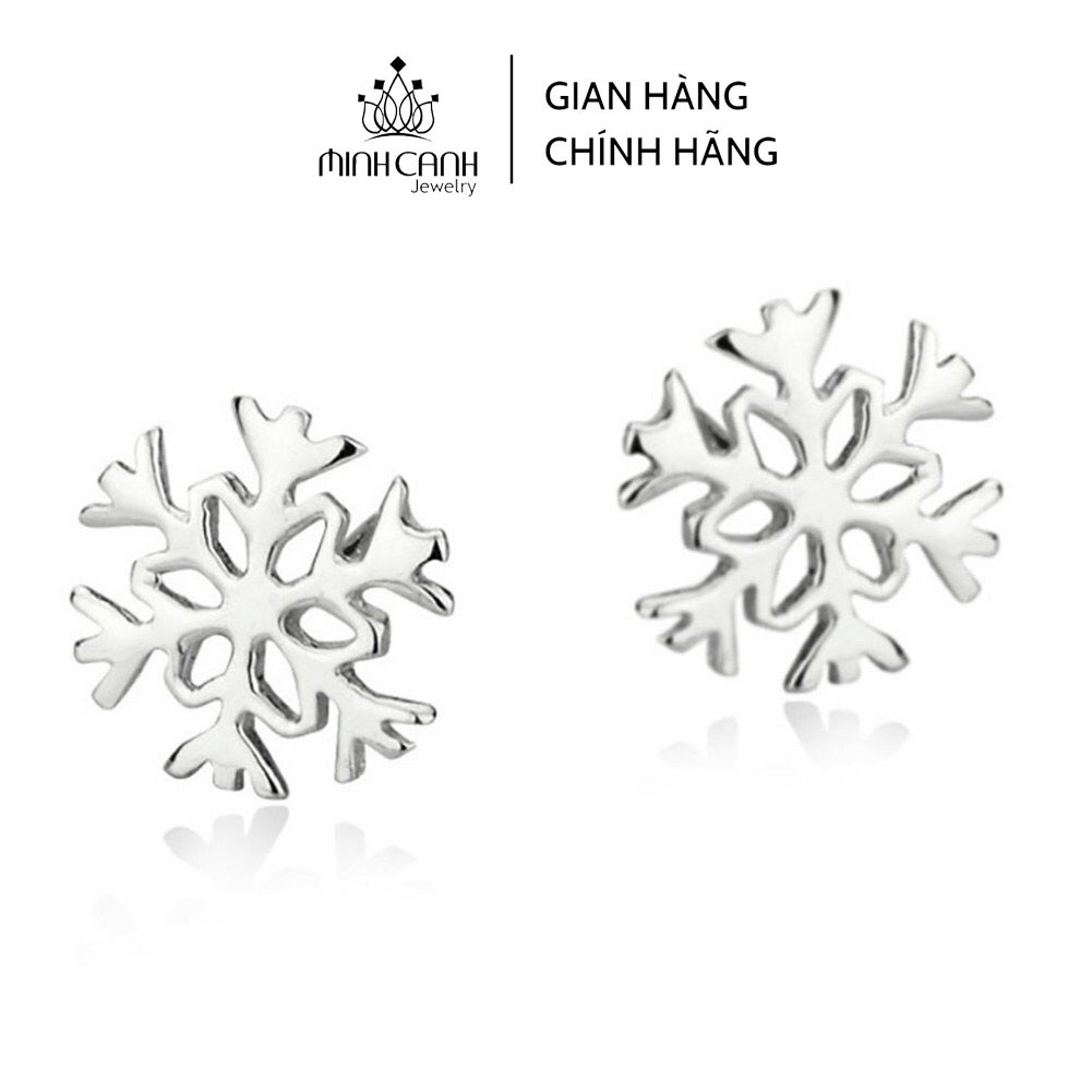 Bông Tai Hình Bông Tuyết Trơn Không Đính Đá - Minh Canh Jewelry