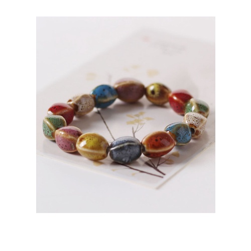 Vòng tay gốm thời trang phong Vintage vân thẳng xuất Nhật VGOM14