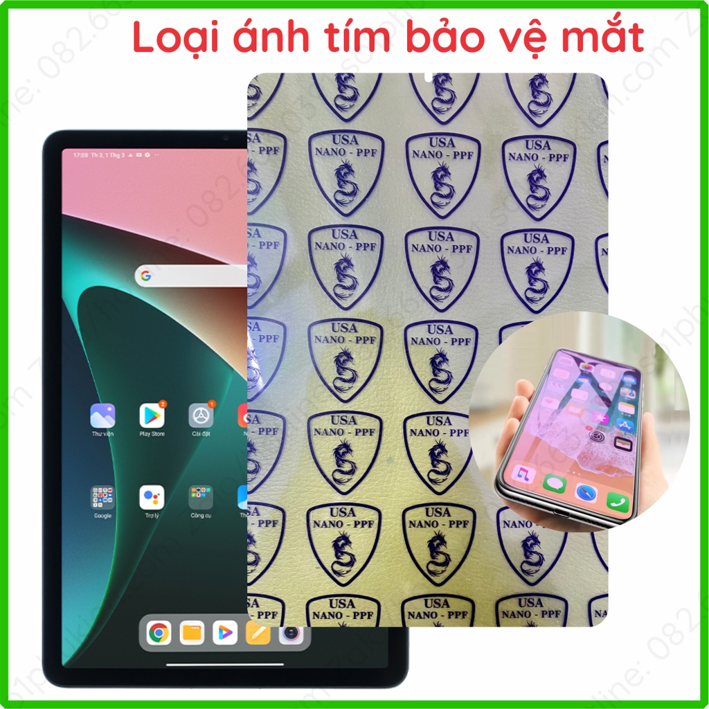 Dán cường lực màn hình Xiaomi Pad 5 kính nano dẻo trong suốt, chống vân tay, bảo vệ mắt