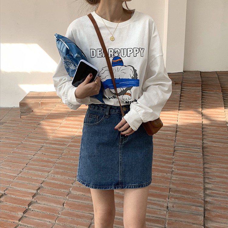 Chân váy Jean Denim Ngắn Lưng cao Form chữ A Phối túi Ulzzang Hàn Quốc Chân váy bò ngắn Cạp cao Thời trang | BigBuy360 - bigbuy360.vn