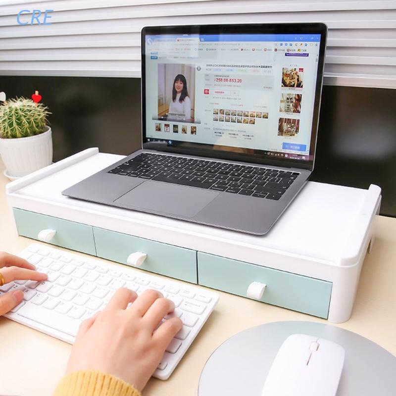 Giá đỡ nâng màn hình máy tính để bàn có 3 ngăn kéo