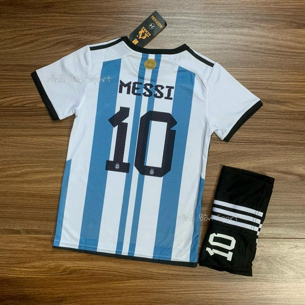 Áo Bóng Đá, Áo Đá Banh Trẻ Em Đội Tuyển Argentina WC 2022/2023 - Vải Mè Thái Cao Cấp