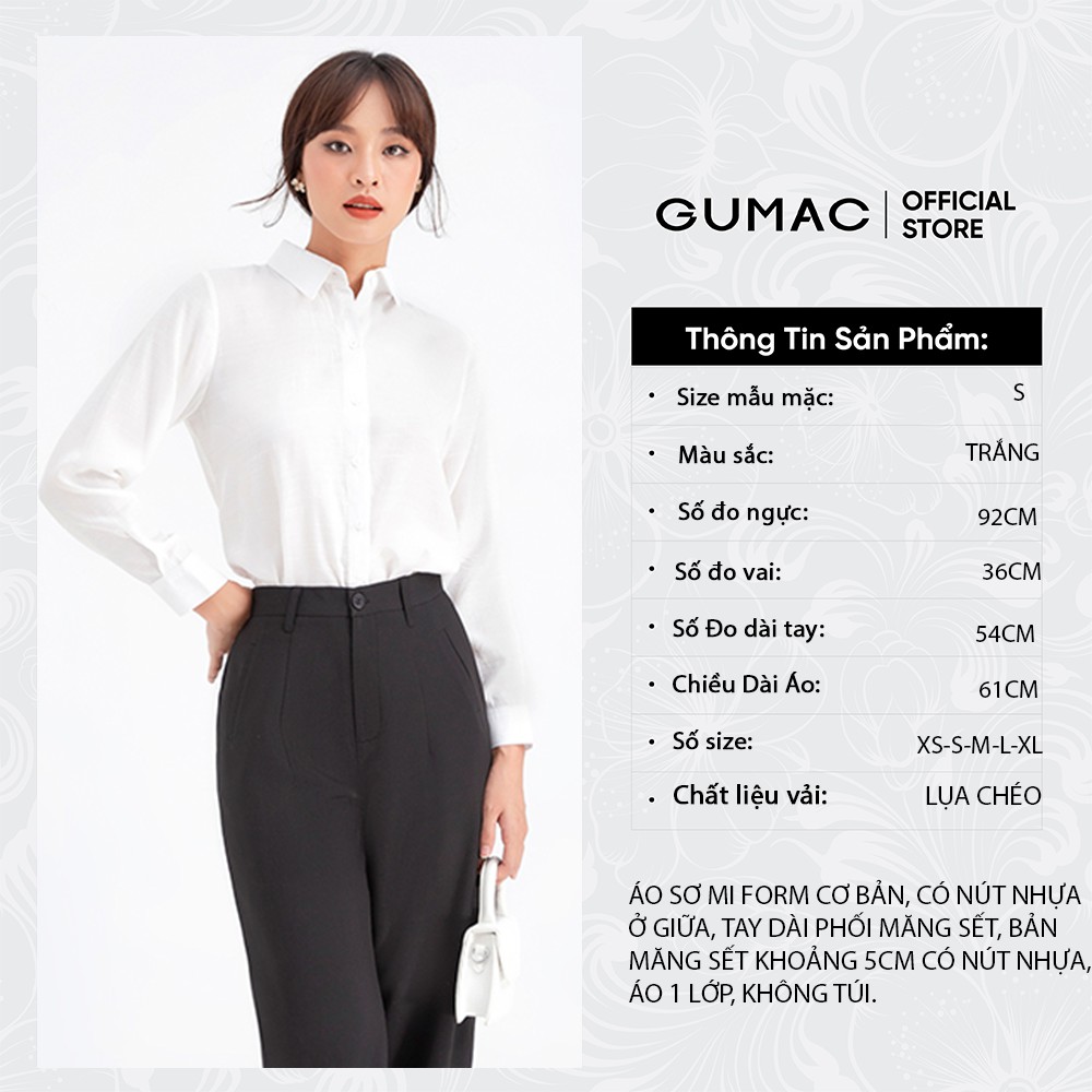 [Mã WABRGM11 giảm 10% đơn 250K] Áo sơ mi cơ bản GUMAC AB659 | BigBuy360 - bigbuy360.vn