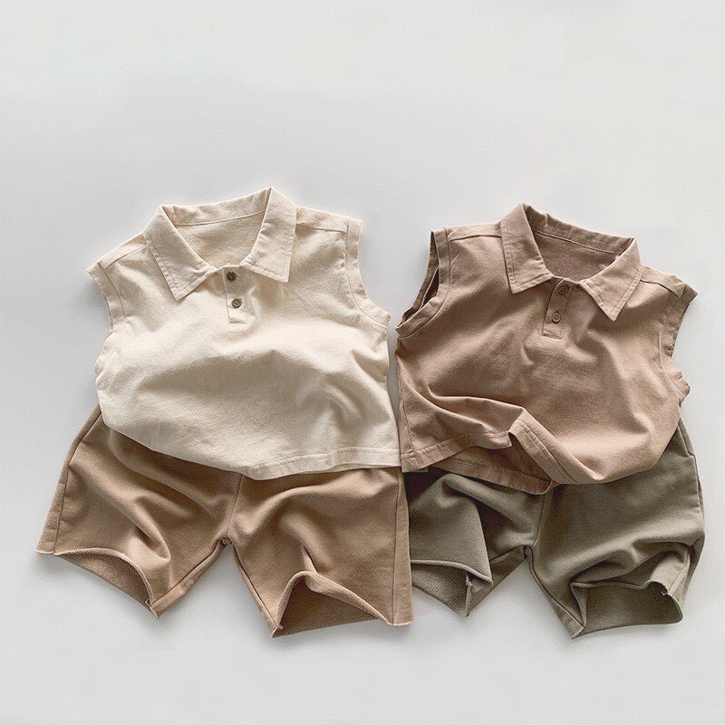 Áo polo cộc tay cá tính Hàn Quốc dành cho bé trai bé gái size 80-130