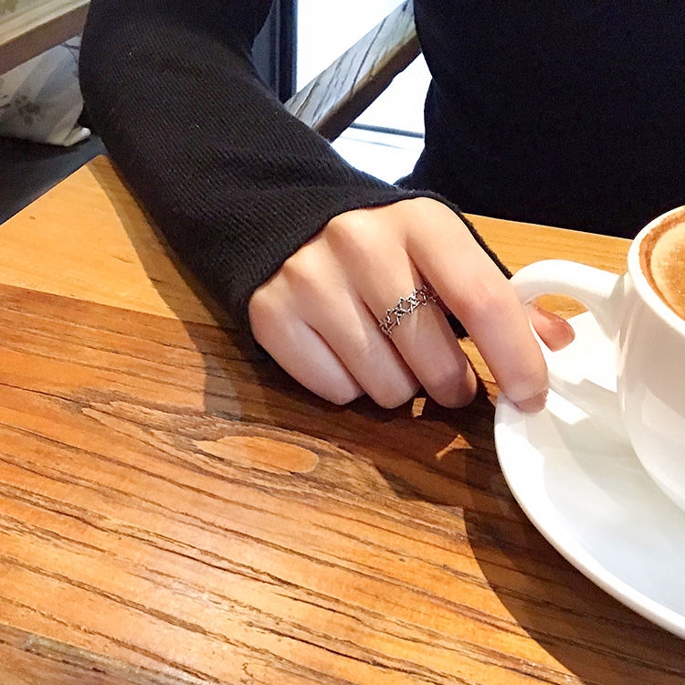 Nhẫn hợp kim hình ngôi sao đính đá cho nữ