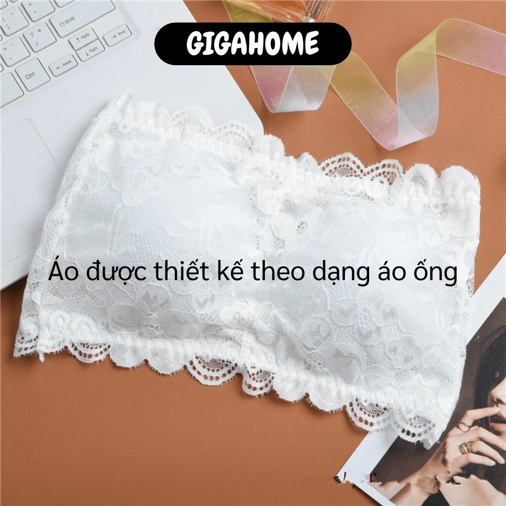 Áo Bra Nữ GIGAHOME Áo Lót Dạng Ống Không Dây Kiểu Ren Có Mút Đệm Thoáng Mát 8520