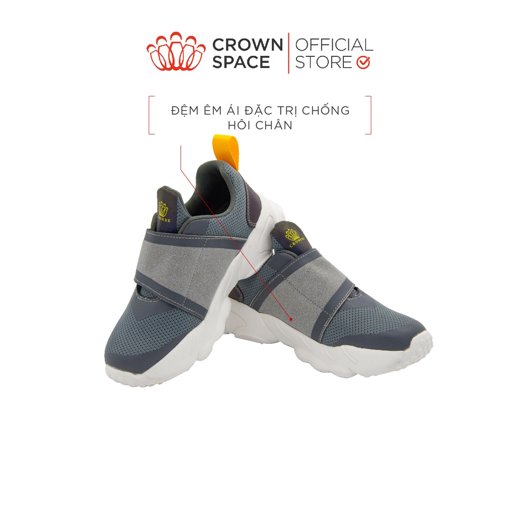 Giày Thể Thao Sneaker Bé Trai Đi Học Đi Chơi Crown Space Cao Cấp CRUK8027 Nhẹ Êm, Chống Hôi Chân Size 32 đến 37