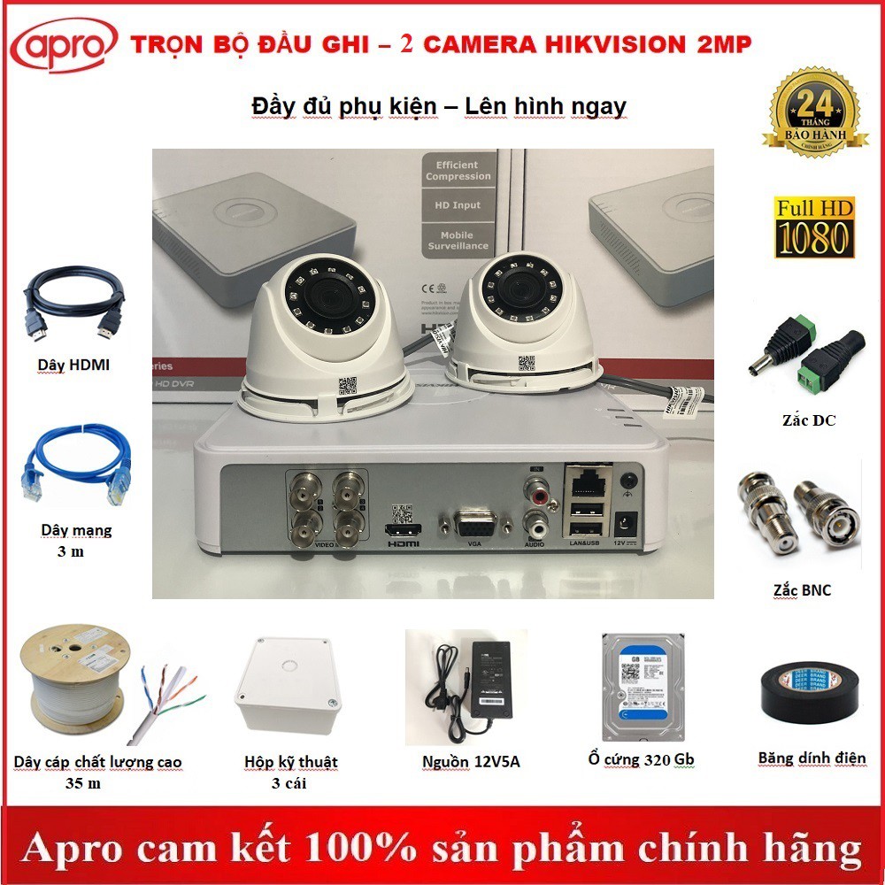 Trọn bộ đầu ghi hình, camera Hikvision chính hãng giá rẻ