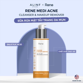 Sữa Rửa Mặt Tẩy Trang Da Mụn Rene Medi Acne Cleanser & Makeup Remover 100ml