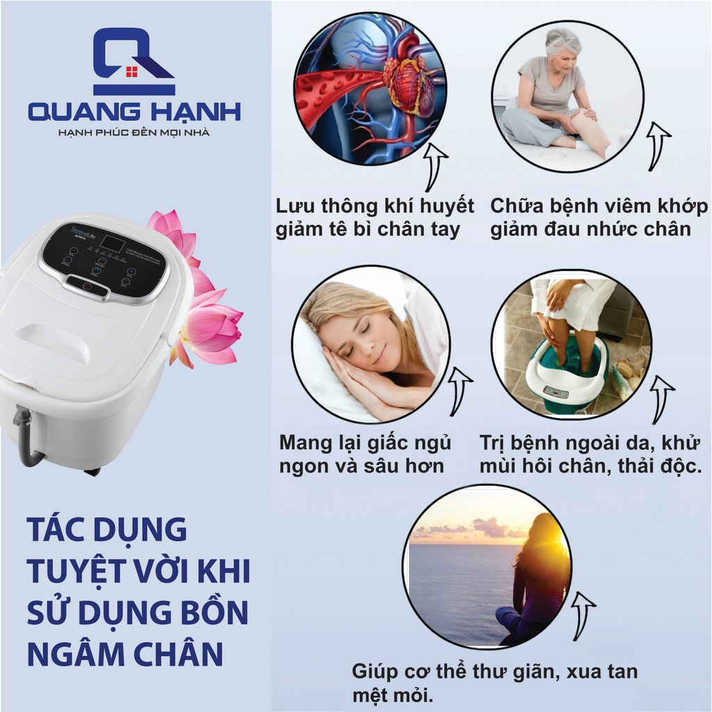 [Hàng chính hãng, Bảo hiểm 2 tỷ] Bồn ngâm chân con lăn tự động SereneLife SLFTSP12 SL12